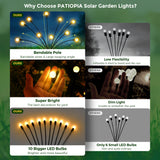 Luces de Jardín Solar con 20 LEDs, Luces Solares para Exteriores, Luces de Luciérnagas para Decoración de Navidad, Patio, Camino y Jardín, Resistente al Agua – JP003