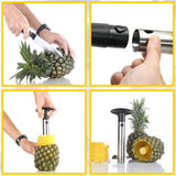 Pelar y Cortar Piña de Acero Inoxidable - Descorazonador y Cortador de Piña con Mango Desmontable para Extracción Fácil del Corazón - UC001