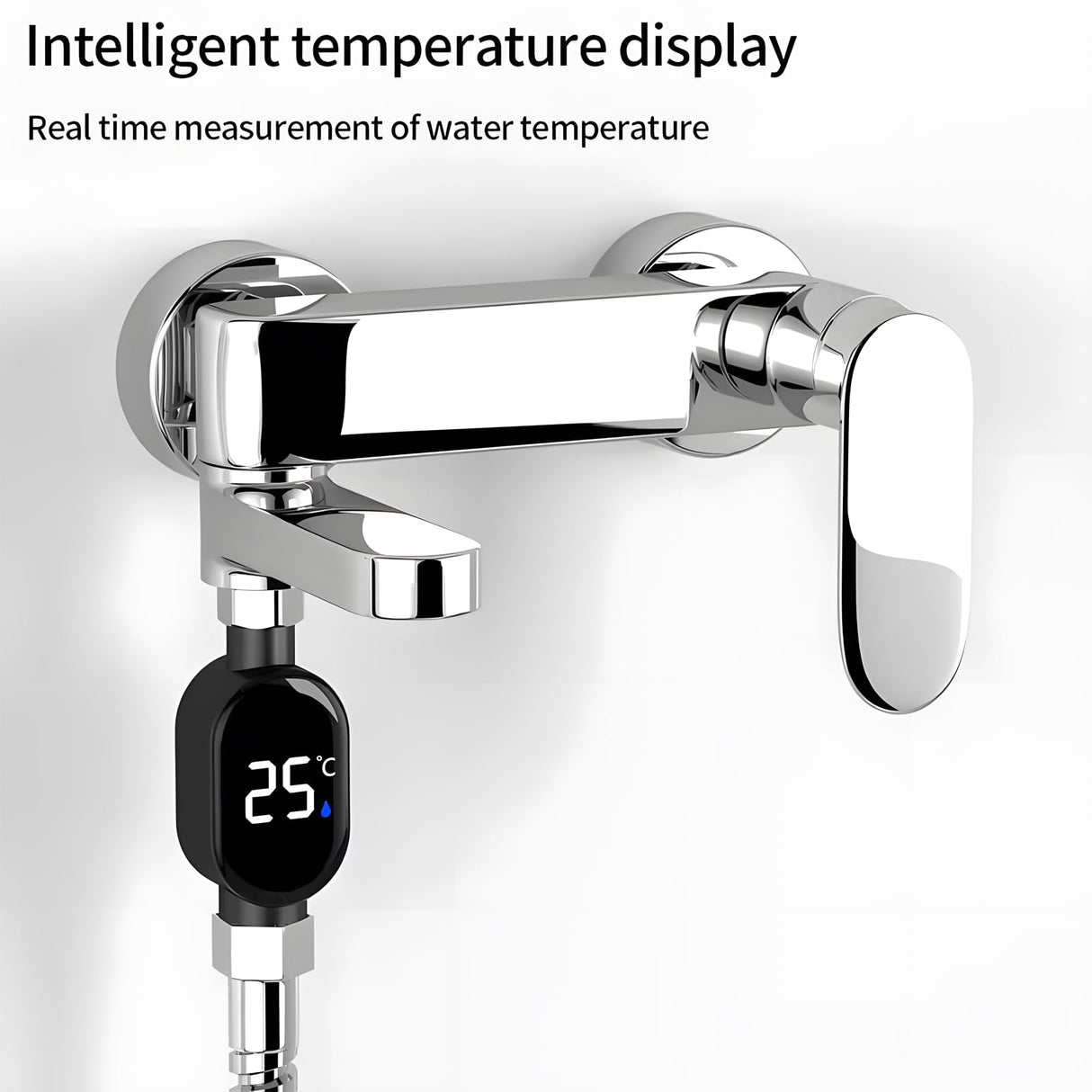 Termómetro Digital Inteligente y a Prueba de Agua para Ducha, Pantalla LED con Lectura de Temperatura en Fahrenheit y Celsius, Termómetro para Baño de Bebé y Uso en Cocina – JP002
