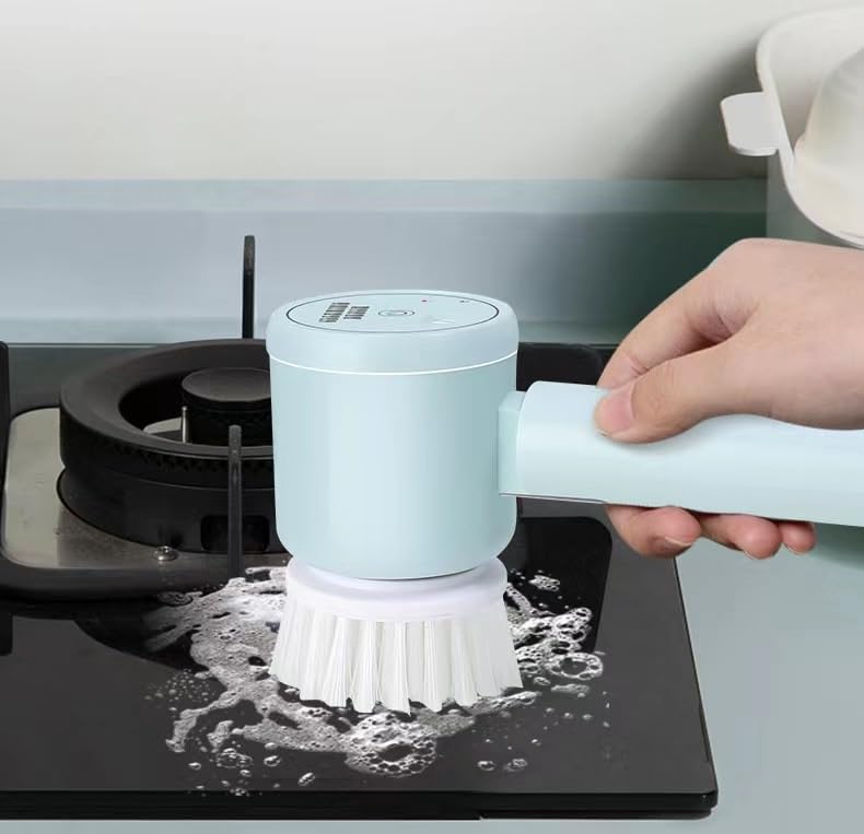 Cepillo Eléctrico de Spin Súper Potente, Escobillón Recargable Sin Cable con 3 Cabezas de Cepillo Reemplazables para Azulejos, Juntas, Ventanas, Cuerpo de Coche, Muebles y Vidrio – UC002