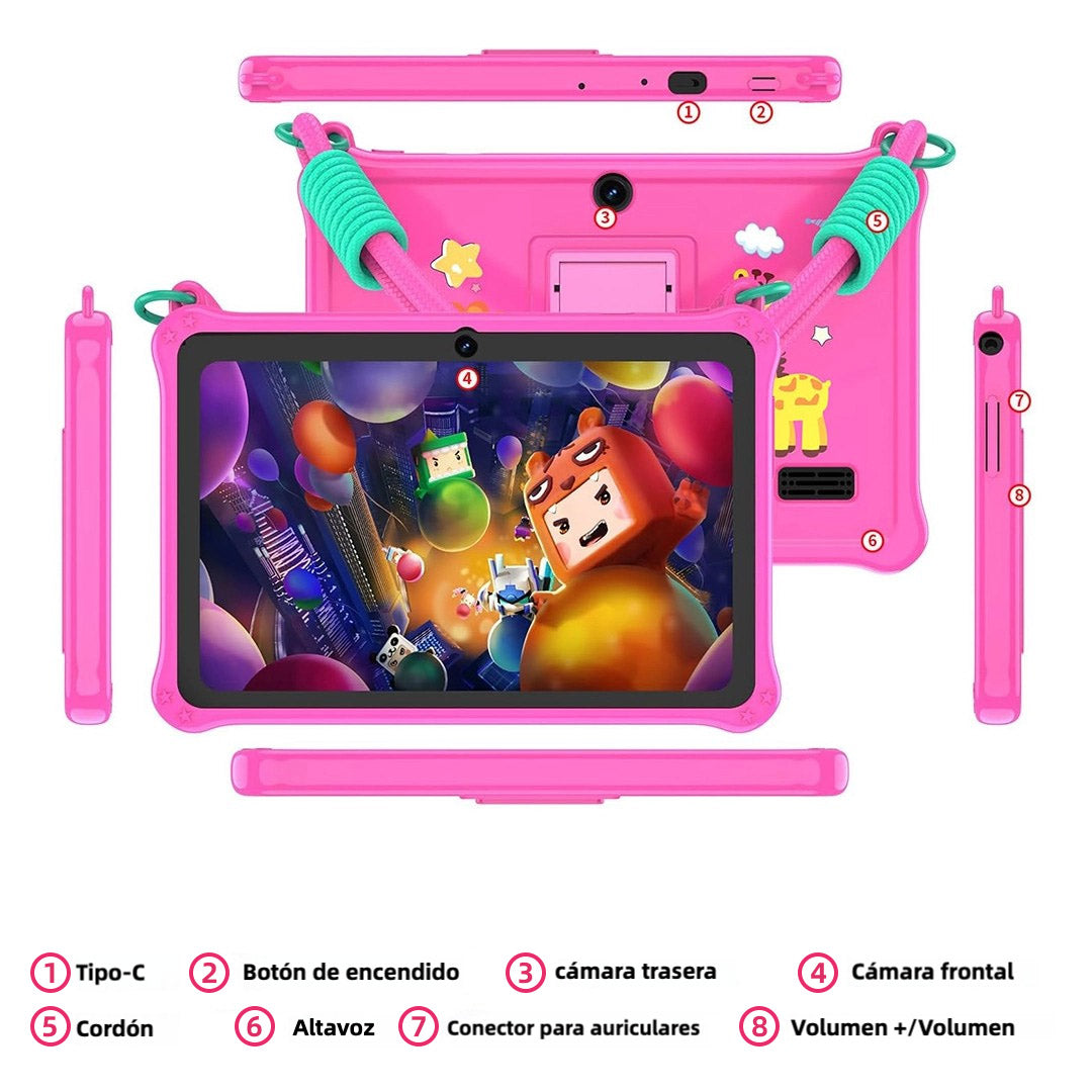 Tablet Infantil con 7 Pulgadas, 32GB, Android 13, Cámara Dual, WiFi y Control Parental TP001 - Yesmart