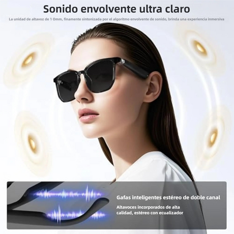 Gafas Inteligentes AI con Traducción, Cámara y Asistente, Más de 110 Idiomas Soportados SW037 - Yesmart