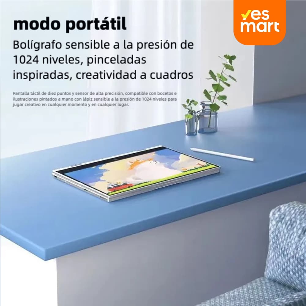Laptop Convertible 11.6 Pulgadas Táctil 360°, Intel N4020, Windows 11, WiFi Dual, Ideal para Estudiantes y Oficina